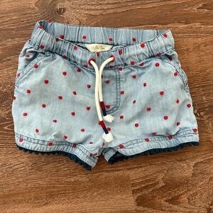 Blue Shorts with Red Polka Dots